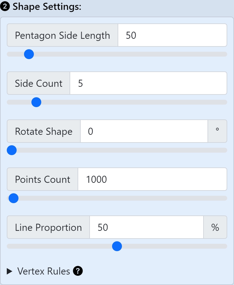 Shape Settings